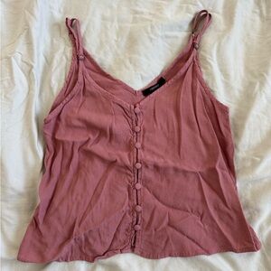 Forever 21 Button Down Mauve Pink Tank Top Size S
